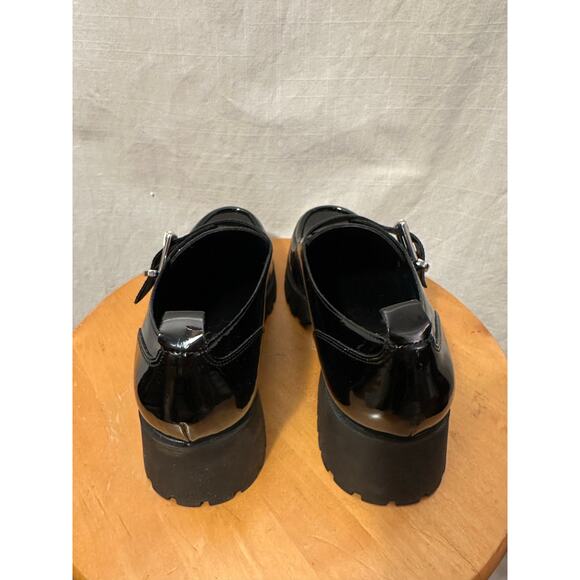Marc Fisher Hazelton Chunky Loafer Buckle Black Patent Vegan Leather 9M NEW - Picture 5 of 10